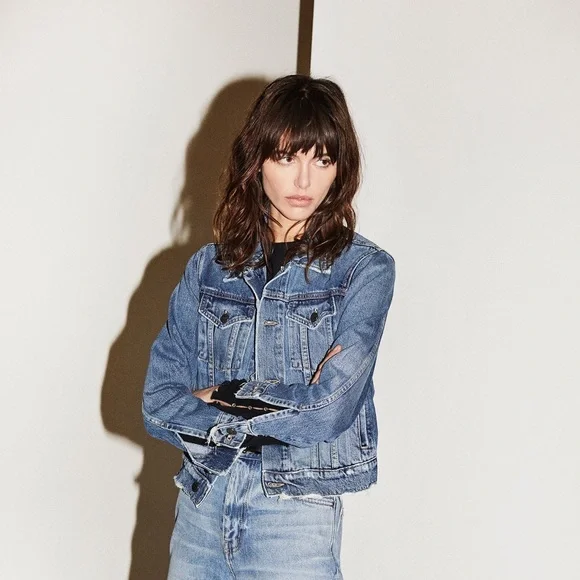 CURRENT /ELLIOTT NWT BABY TRUCKER DENIM JACKET - Picture 1 of 10